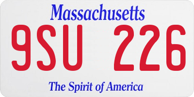 MA license plate 9SU226