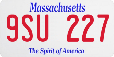 MA license plate 9SU227