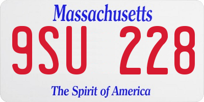 MA license plate 9SU228