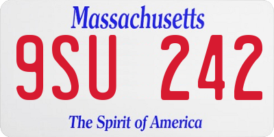MA license plate 9SU242