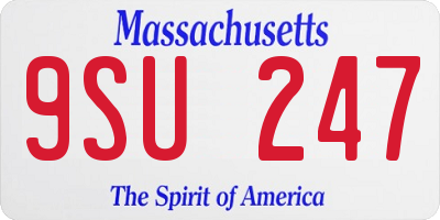 MA license plate 9SU247