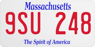 MA license plate 9SU248