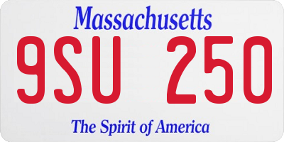 MA license plate 9SU250