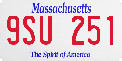 MA license plate 9SU251