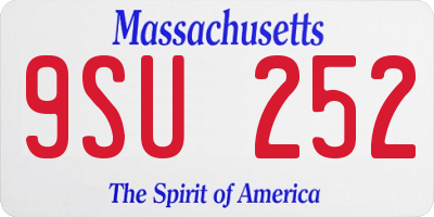 MA license plate 9SU252