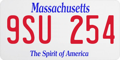 MA license plate 9SU254