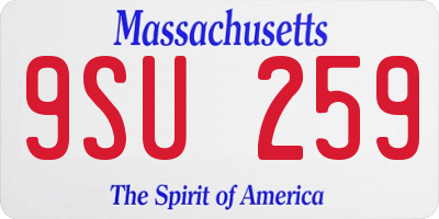 MA license plate 9SU259