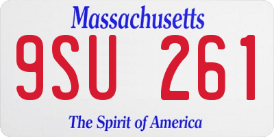 MA license plate 9SU261