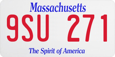 MA license plate 9SU271