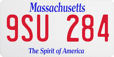 MA license plate 9SU284