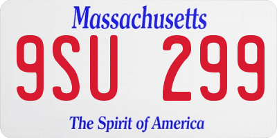 MA license plate 9SU299
