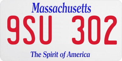 MA license plate 9SU302