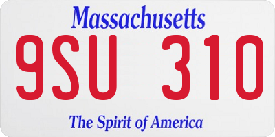 MA license plate 9SU310