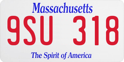 MA license plate 9SU318