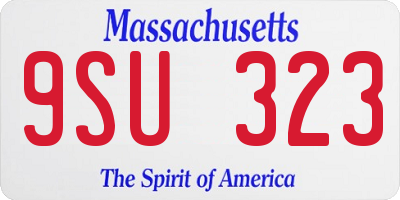 MA license plate 9SU323