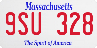 MA license plate 9SU328