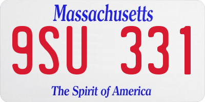 MA license plate 9SU331