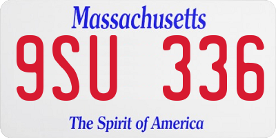 MA license plate 9SU336