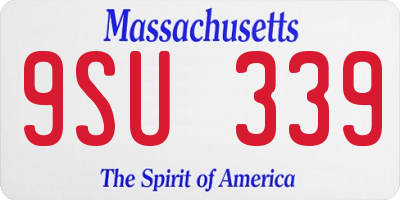 MA license plate 9SU339