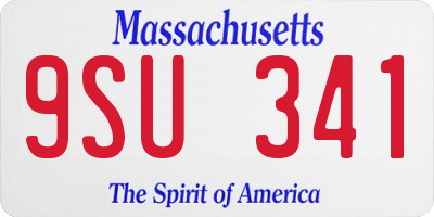 MA license plate 9SU341