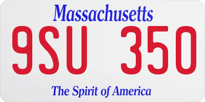 MA license plate 9SU350