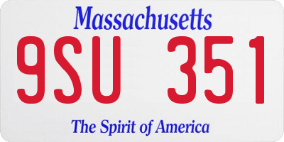 MA license plate 9SU351