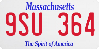MA license plate 9SU364