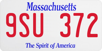 MA license plate 9SU372