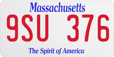 MA license plate 9SU376