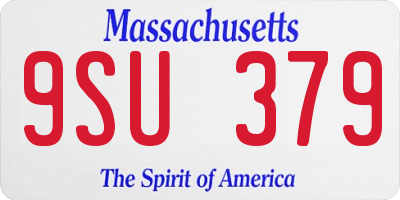 MA license plate 9SU379