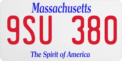 MA license plate 9SU380