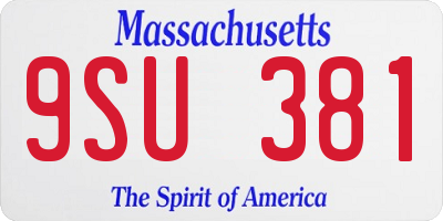MA license plate 9SU381