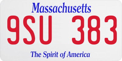 MA license plate 9SU383