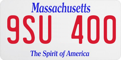 MA license plate 9SU400