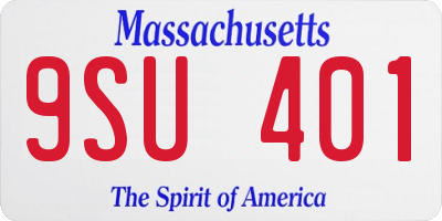 MA license plate 9SU401