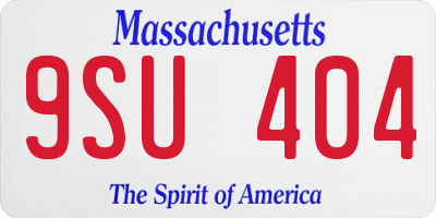 MA license plate 9SU404