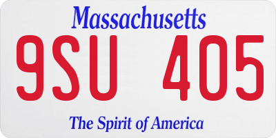 MA license plate 9SU405
