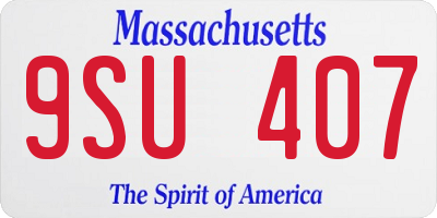 MA license plate 9SU407