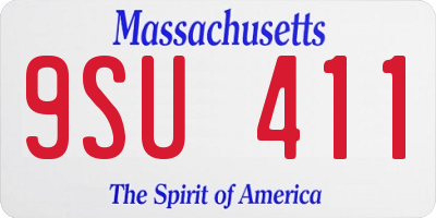 MA license plate 9SU411