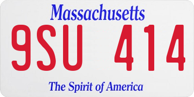 MA license plate 9SU414