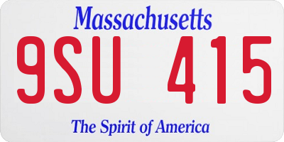 MA license plate 9SU415