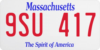 MA license plate 9SU417