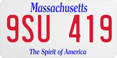 MA license plate 9SU419