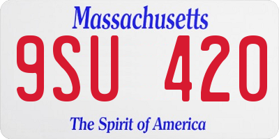 MA license plate 9SU420