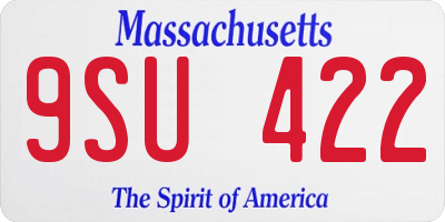 MA license plate 9SU422