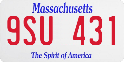 MA license plate 9SU431