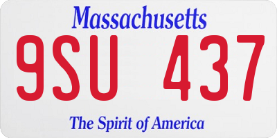 MA license plate 9SU437
