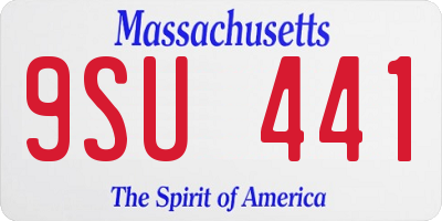 MA license plate 9SU441