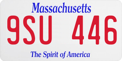MA license plate 9SU446