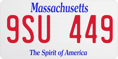 MA license plate 9SU449